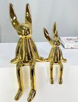 IST-CASA Статуэтка Золотой кролик IST-025, 35 см, золотой глянцевый