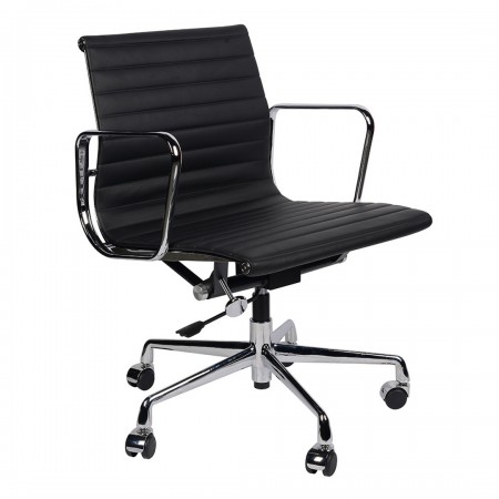 Офисное кресло Eames Style EA 117 Черная кожа