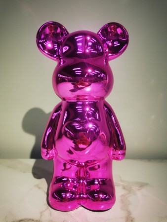 IST-CASA Статуэтка Lucky Bear (Bearbrick) IST-018, 28 см, фуксия глянцевый
