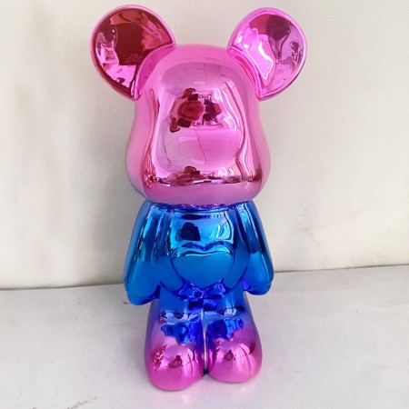 IST-CASA Статуэтка Lucky Bear (Bearbrick) IST-013, 28 см, розово-голубой глянцевый