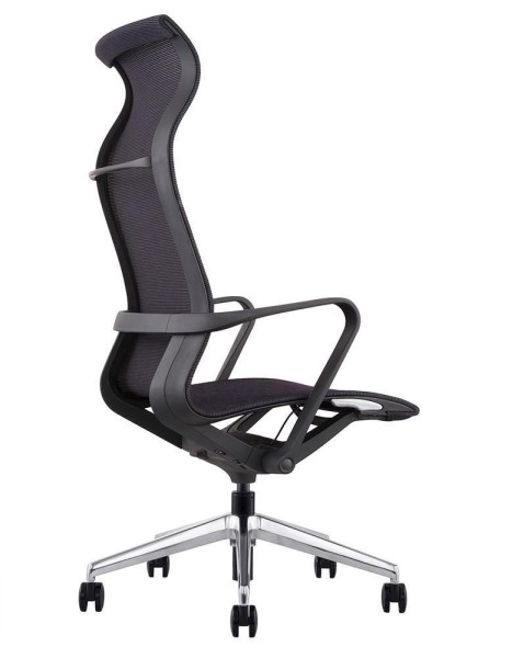 Офисное кресло Prov HB высокое черная сетка, база хром