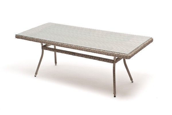 "Латте" плетеный стол из искусственного ротанга 200х90см, цвет бежевый