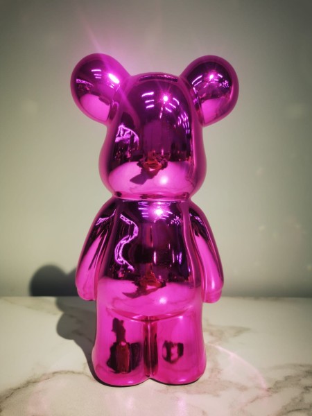 IST-CASA Статуэтка Lucky Bear (Bearbrick) IST-018, 28 см, фуксия глянцевый