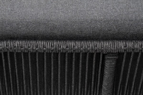 "Канны" модуль диванный угловой плетеный из роупа (веревки) темно-серый