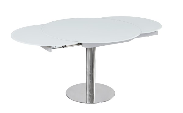 IST-CASA Стол обеденный раскладной Флорис MC6225DT-W, белое стекло