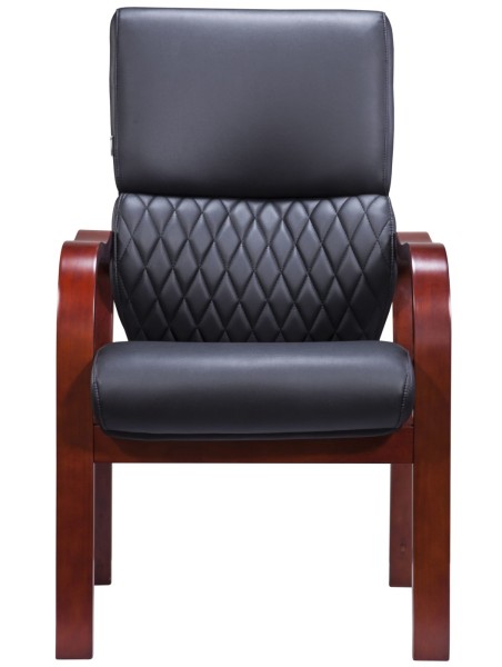 Кресло для посетителей President Wood CF Экокожа Черный