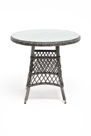"Эспрессо" плетеный круглый стол, диаметр 80 см, цвет графит