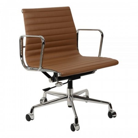Офисное кресло Eames Style EA 117 Коричневая кожа