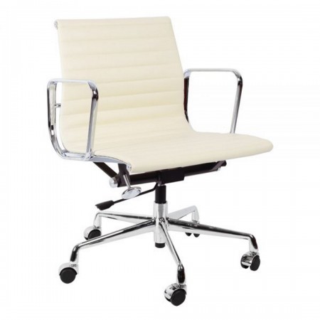 Офисное кресло Eames Style EA 117 Кремовая кожа