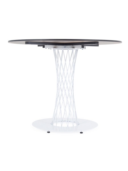 "Диего" обеденный стол из HPL круглый Ø100см, цвет "дуб", каркас белый