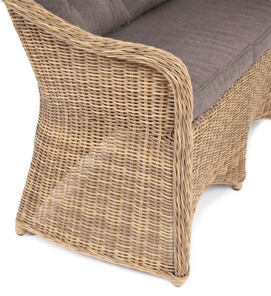 "Равенна" диван двухместный плетенный из ротанга, цвет соломенный