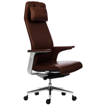 Кресло руководителя Match HB высокое Темно-коричневая кожа