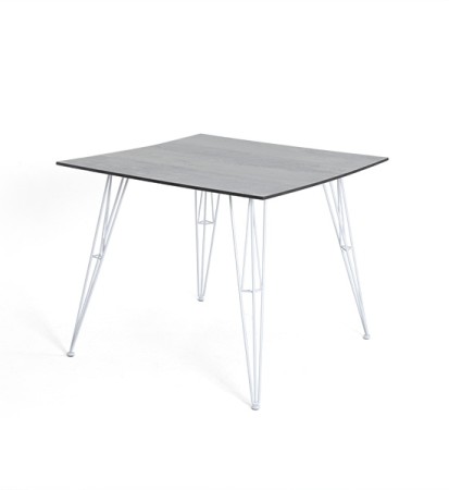 "Руссо" обеденный стол из HPL квадратный 80х80см, цвет светло-серый